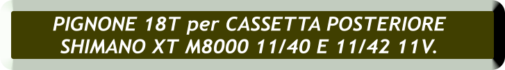PIGNONE 18T per CASSETTA POSTERIORE  SHIMANO XT M8000 11/40 E 11/42 11V.